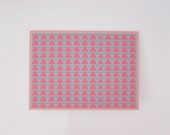 Coral & Teal Triangles Print Greeting Card