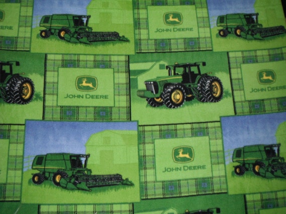 John Deere Fleece Fabric Plaid Patch 3/4 by memoreasykeepsakes