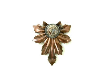 Steel and Agate Leaf Brooch: Chanson d'automne