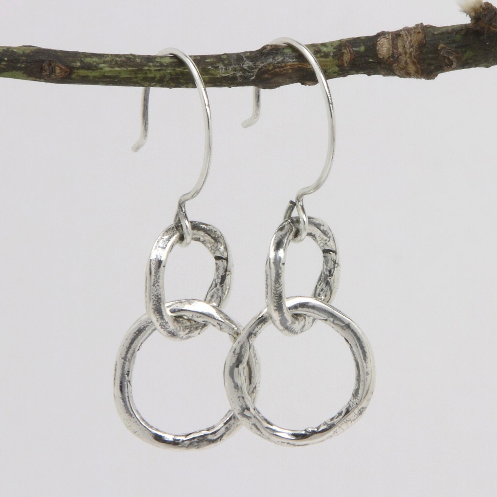 Rustic Silver Interlocking Hoop Earrings Earrings by SilverRanch