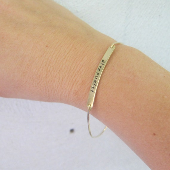 Custom Sayings Bracelet Custom Bracelet Friendship Gold