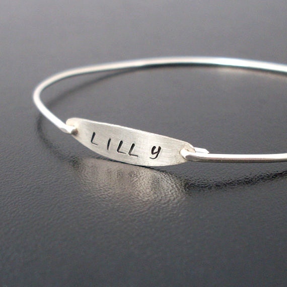 Silver Name Bracelet, Hand Stamped Sterling Silver Jewelry, Handmade ...