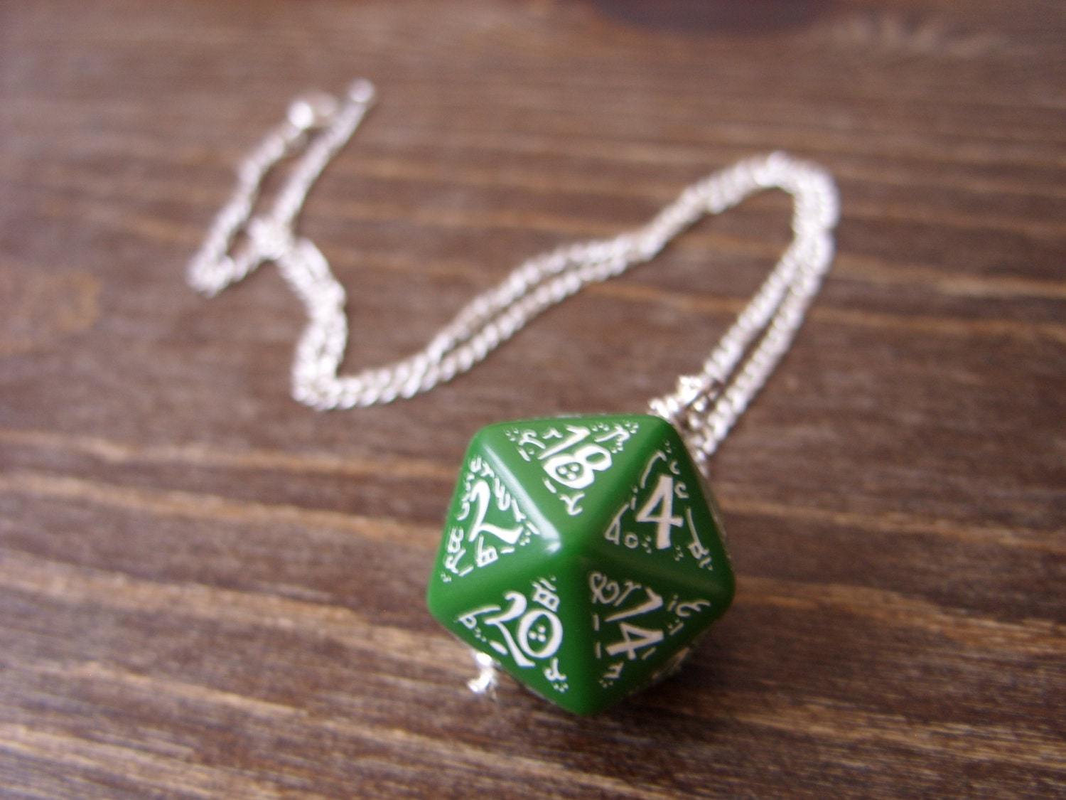 dark elf dice pendant elvish d20 dice rgp larp green by MageStudio