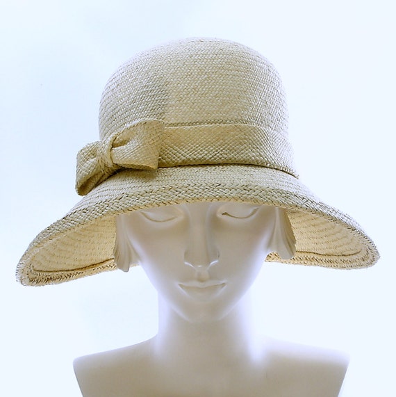 Wide Brim Straw Hat for Women Natural Panama by TheMillineryShop
