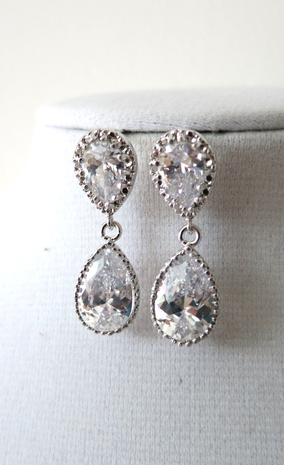 Darcy Cubic Zirconia Teardrop Earrings Gifts for by GlitzAndLove