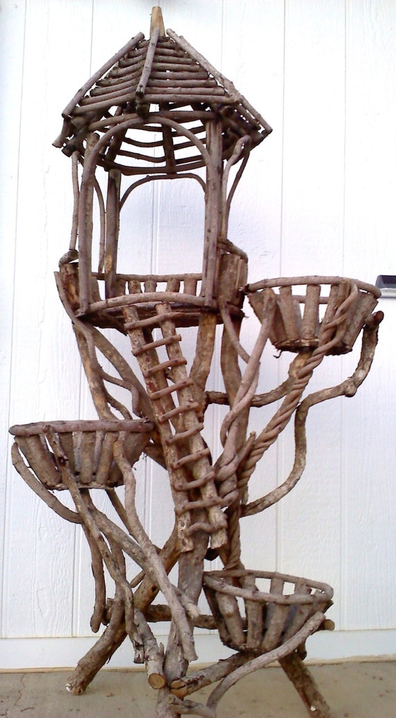 Items similar to Willow Plant Stand Handmade Unique on Etsy
