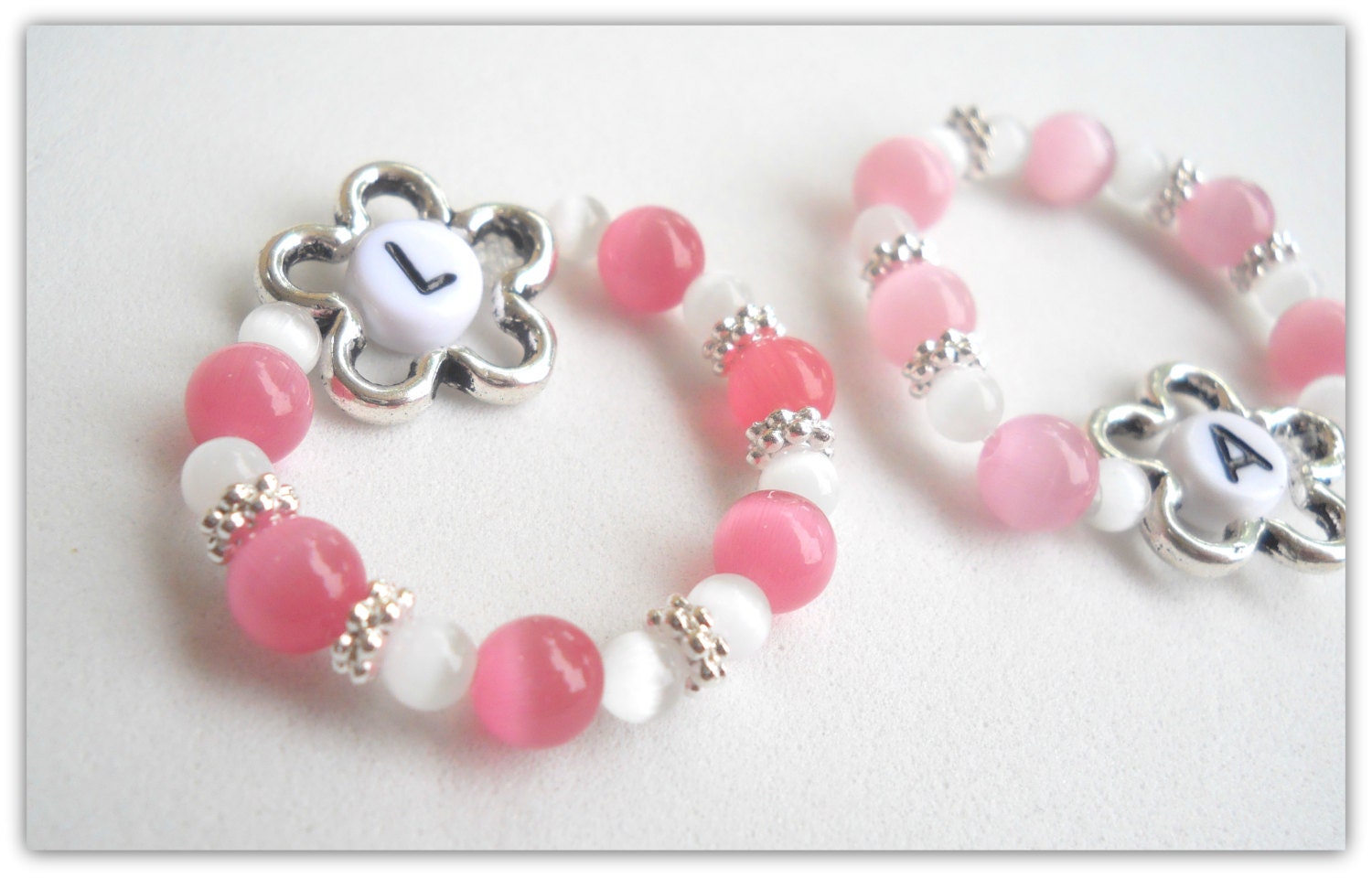 Newborn Size Twin Girls ID Bracelets Set of Two B075