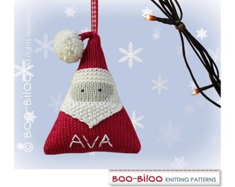 Santa Claus Knitting Pattern. Christmas decoration / holiday ornament