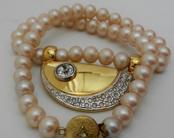 Wonderful Italian collier, 1960 -1 wire excellent ivory pearls pinkish, perfect and precious-Art.729/2 -