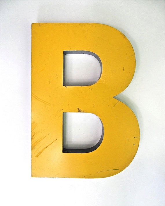 Yellow Metal Capital Letter B