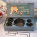 Vintage Griswold Cast Iron Patty Mold Set Pot Molds Original Box