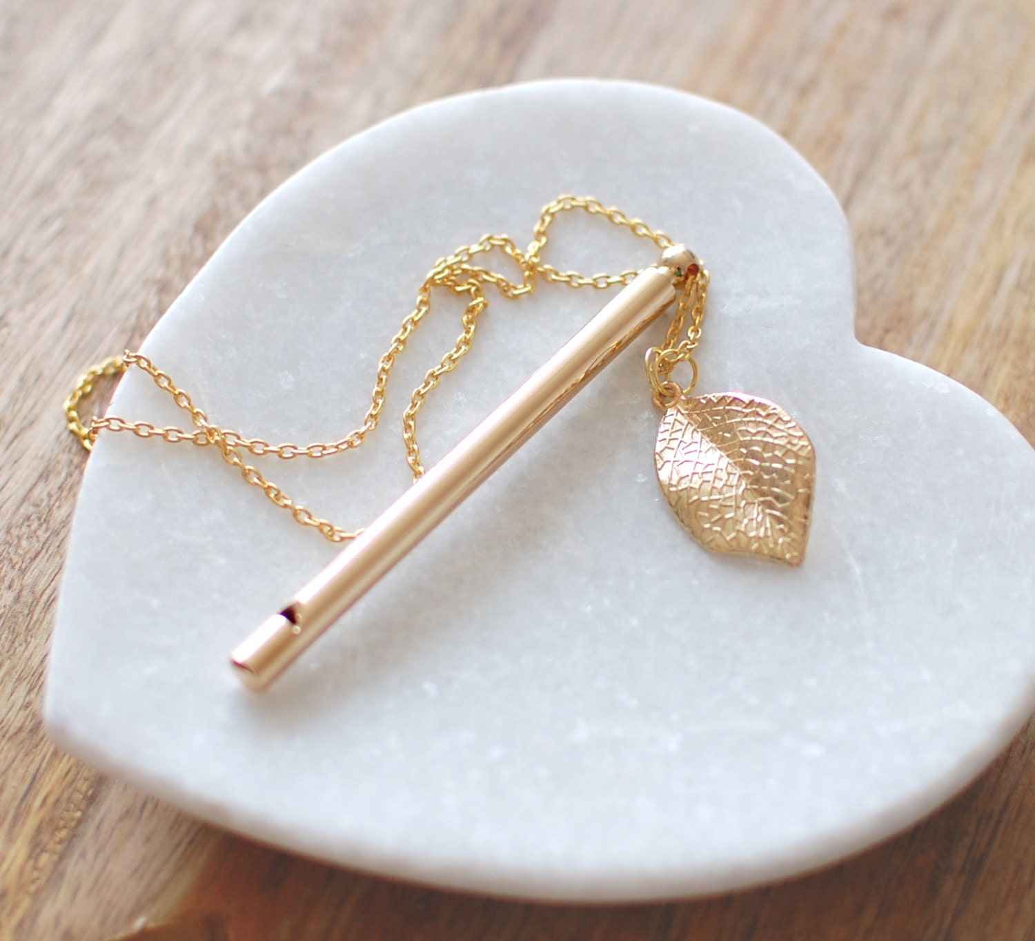Gold Whistle Necklace. Pendant Necklace. Musical by JujuTreasures