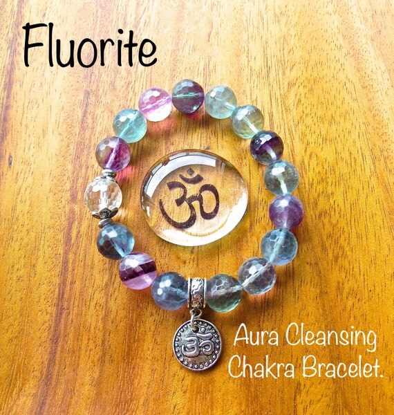 Items similar to Fluorite Aura Cleansing Chakra Bracelet on Etsy