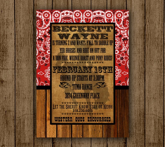 Western Theme Invitations 8