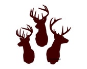 Three Deer Buck Heads Wall Decal Vinyl Wall Decals Wall Decor Vinyl Signage Wall Stickers Wall Quotes Deer Hunting Decals Deer Wall Decals