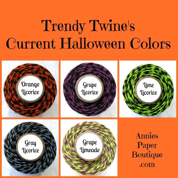 Purple and Black, Lime and Black Bakers Twine by Trendy Twine - Halloween Grape Licorice & Lime Licorice