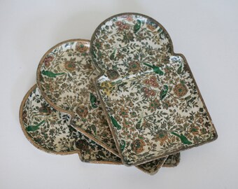 vintage paper mache' snack trays set of three alfred knobler