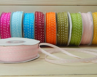 50 Yard Full Reel 3mm Double-Sided Sitched Organza Ribbon in Baby Pink