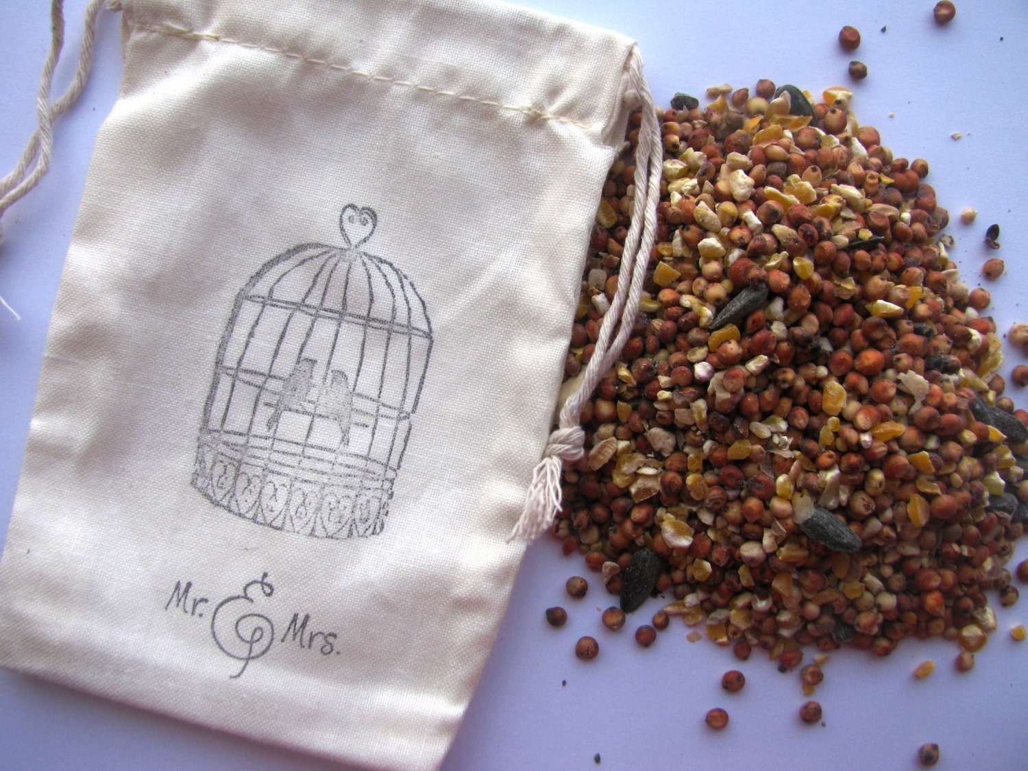 150 bird seed filled muslin drawstring bags hand sted with 150 bird seed filled muslin drawstring bags hand sted with
