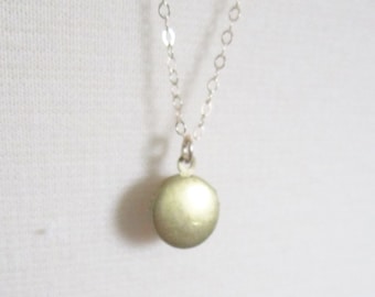 Tiny gold locket on long layering chain, 30 inches, delicate modern jewelry