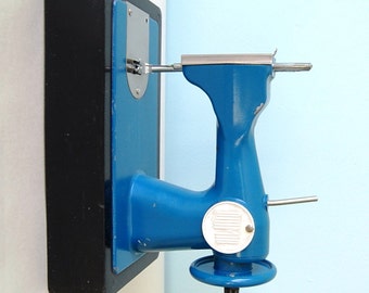 Vintage Soviet Toy Sewing Machine - Manual - Blue Black - Metal and Plastic - 1980s - from Russia / Soviet Union / USSR