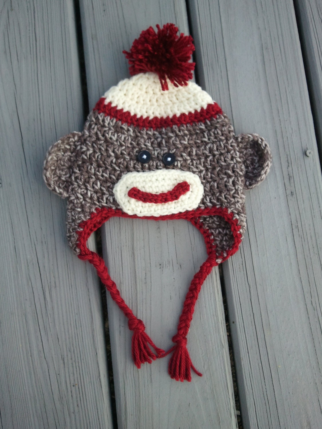 Sock Monkey Hat Baby Sock Monkey Hat Infant Sock Monkey