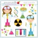 Scientist Kids Cute Clipart, Science Kids, Science Clip art, Scientist Graphics, Kids in Lab Coats, Test Tube, DNA, Molecule Graphics
