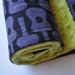 Snuggle Size Minky Baby Blanket, Black Grey Guitars and Lime Green Minky