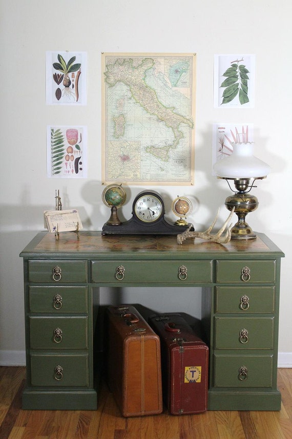 Vintage Green Desk by LaVantteHome on Etsy