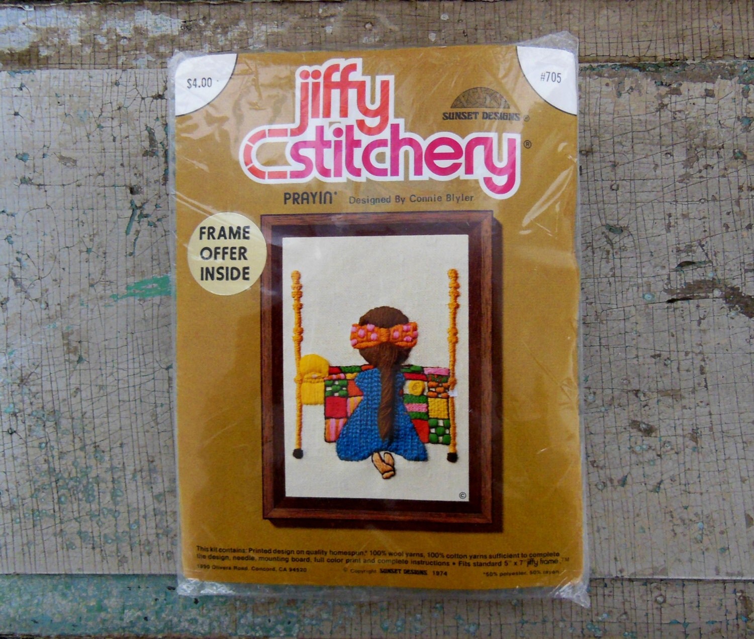 Jiffy Stitchery Kit Crewel Embroidery by turquoiserollerset