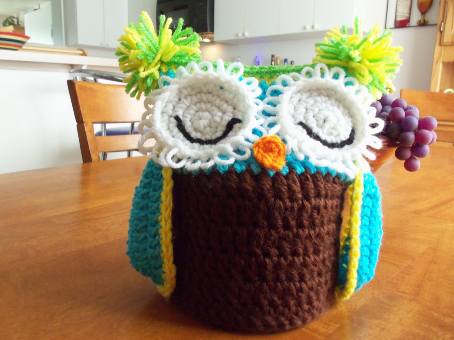Crochet Owl Toilet Tissue Roll Cover 2