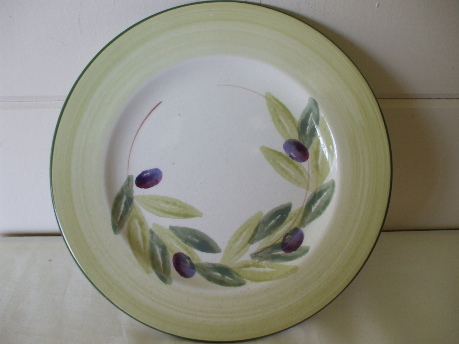 Italian Handpainted Salad Plates by Bizzirri 6 Olive