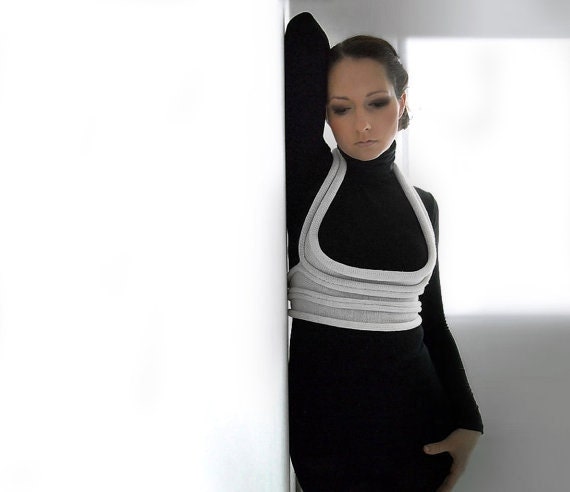 Knitted Corset, waist under bust corset, knitted feminine sexy accessory, Holiday fashion, Paris