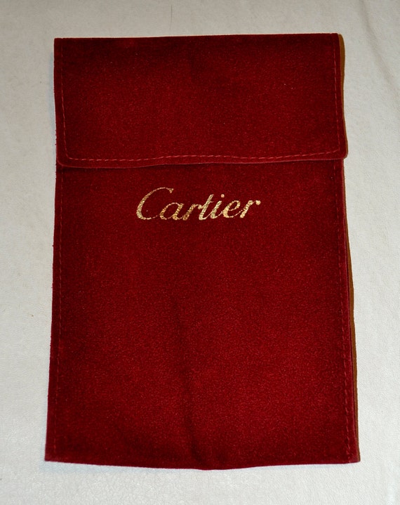 Vintage red velvet Cartier Jewelry Pouch Bag