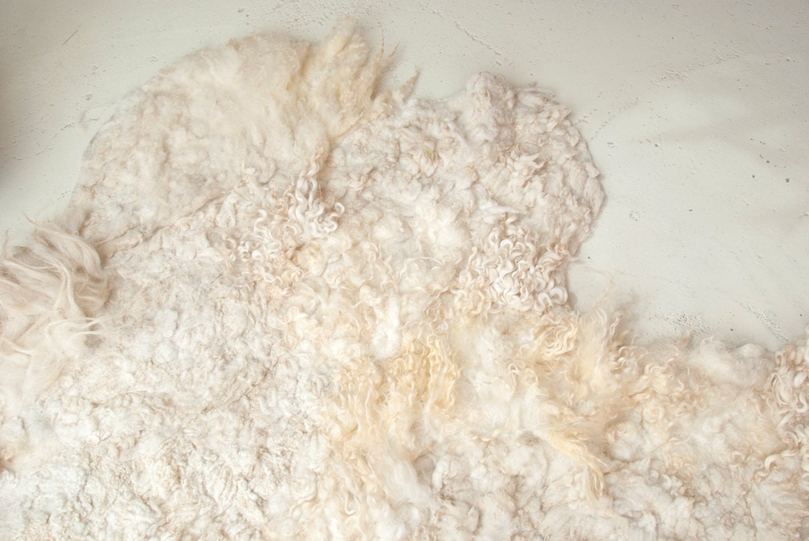 handmade felted rug 'Sheepscape' made of merino wool