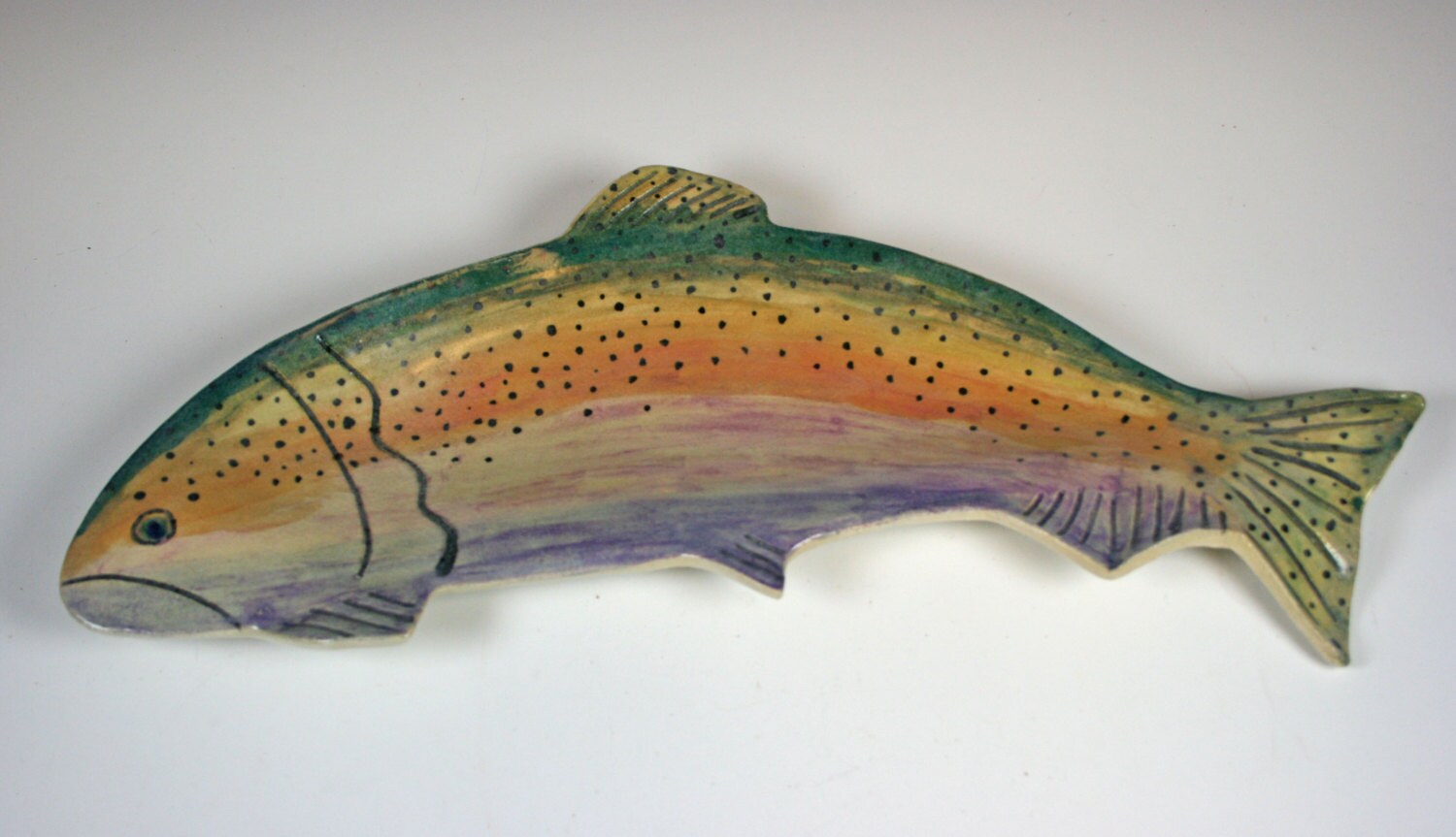 Rainbow Trout Platter Ceramic Fish Platter Fish Plate