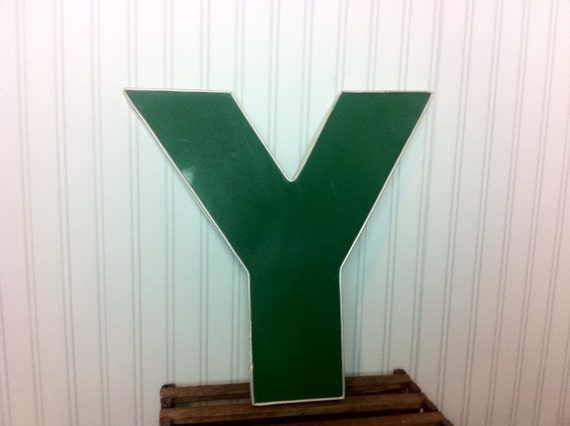 Industrial Letter Y // Vintage Sign Letter // Capital Letter Decor