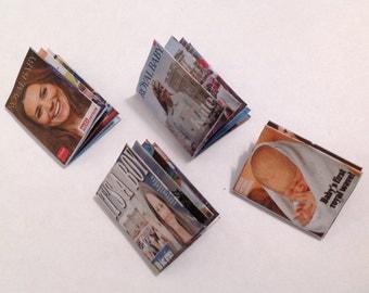 Dolls House Miniatures - 4 x Picturial Magazines - Royal Baby "Cambridge" 1/12th