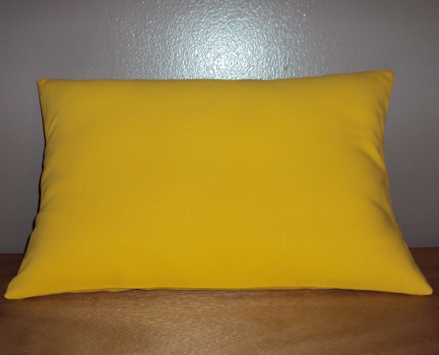Solid Yellow Cotton Decorative Lumbar Pillow Cover 3 Sizes