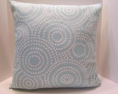 Pillow Cover Aqua Aquamarine with White Circles Pattern  - 18 Inch