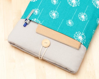 Case for Macbook 13 / Macbook pro 13 case / Macbook air 13 cover / Laptop sleeve / padded with pockets - blue dandelion -