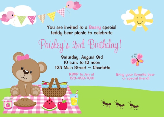 Teddy Bear Party Invitations Templates 5