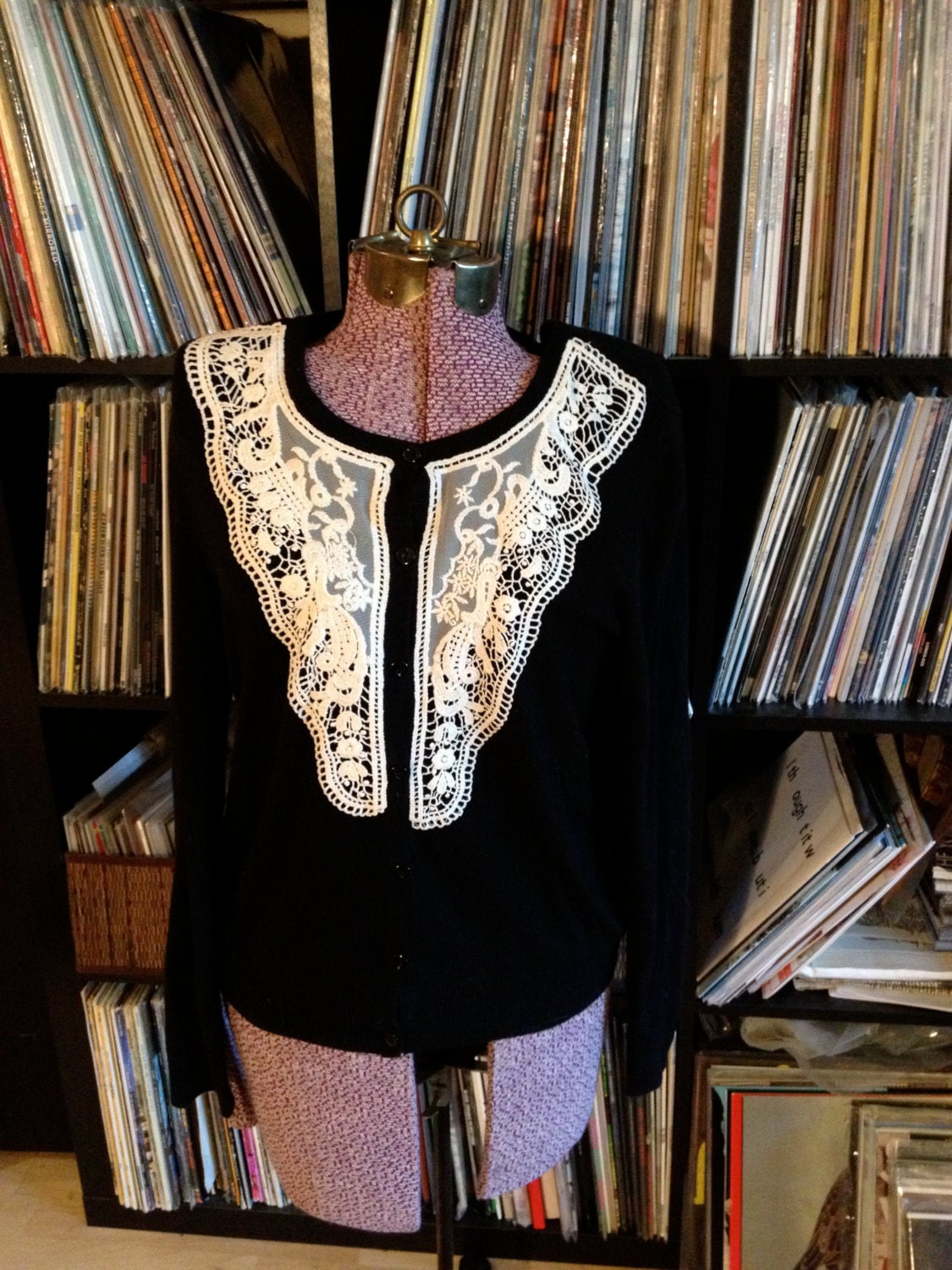 SALE Lace Applique Cardigan by Ginghams on Etsy