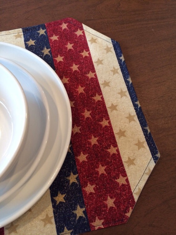 Memorial Day 4th of July Patriotic Placemat by SewMuchtoSell
