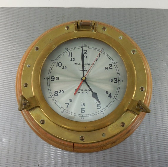 Bell Clock Co Quartz Ship's Maritime Clock in Porthole