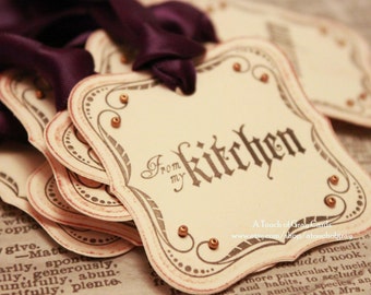 Halloween Gift Tags (Double Layered) - From My Kitchen Tags - Vintage Inspired Handmade Halloween Tags (Set of 8)