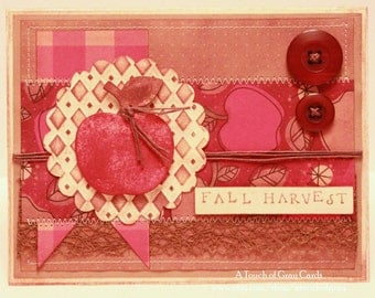 Fall Card - Harvesting Apples - Handmade Fall Card - Autumn Card - Thanksgiving Card