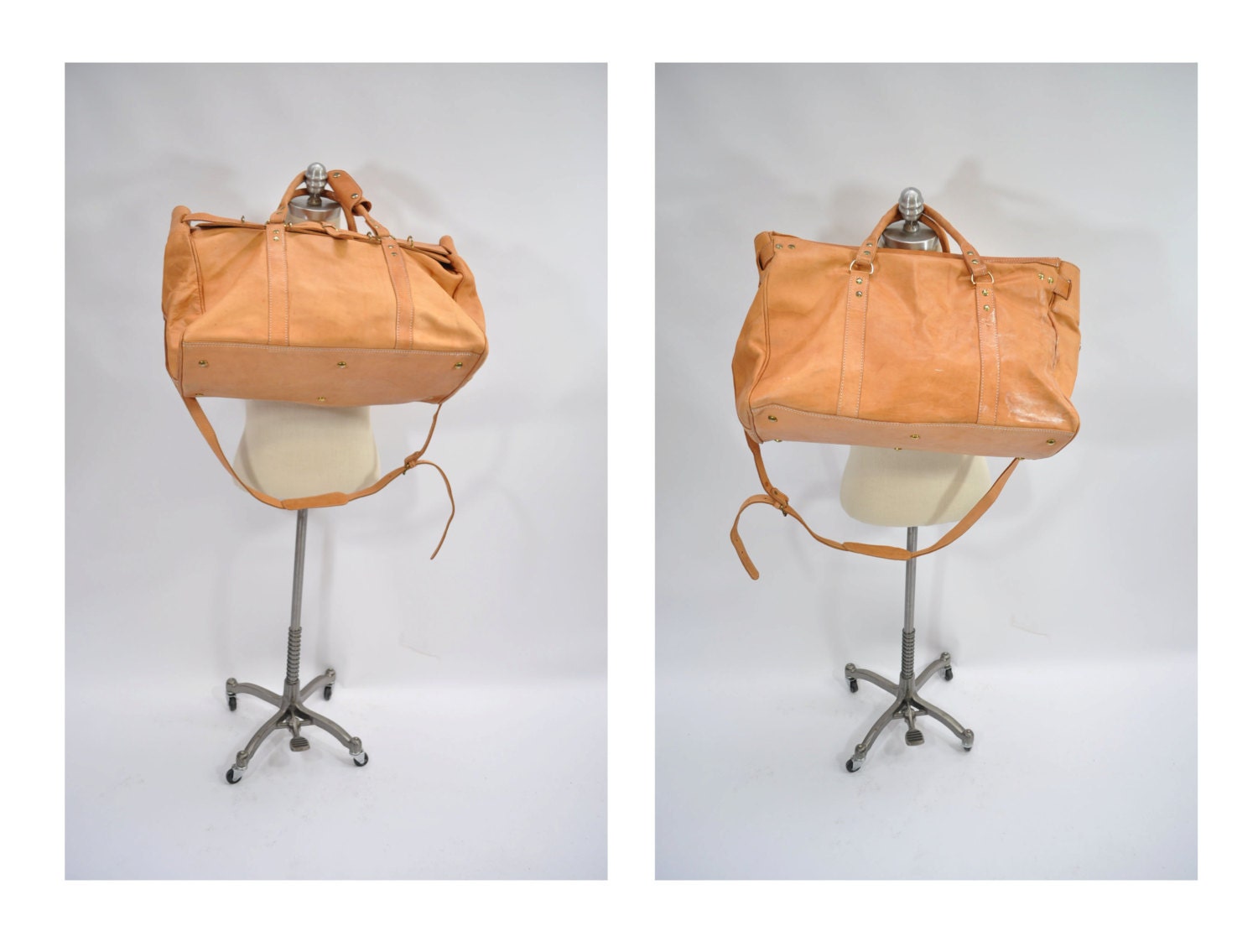 vintage leather bag carry on bag weekender tote vintage