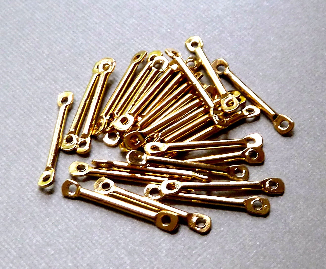 Vintage Connector Link Bars 20x3mm Bright Gold Plated Brass Qty