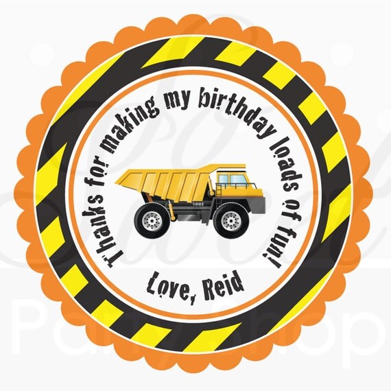 Construction Birthday Stickers, Party Favor Stickers, Boys 1st Birthday, Construction Birthday Decorations, Dump Truck Party - Set of 24 Il_570xn